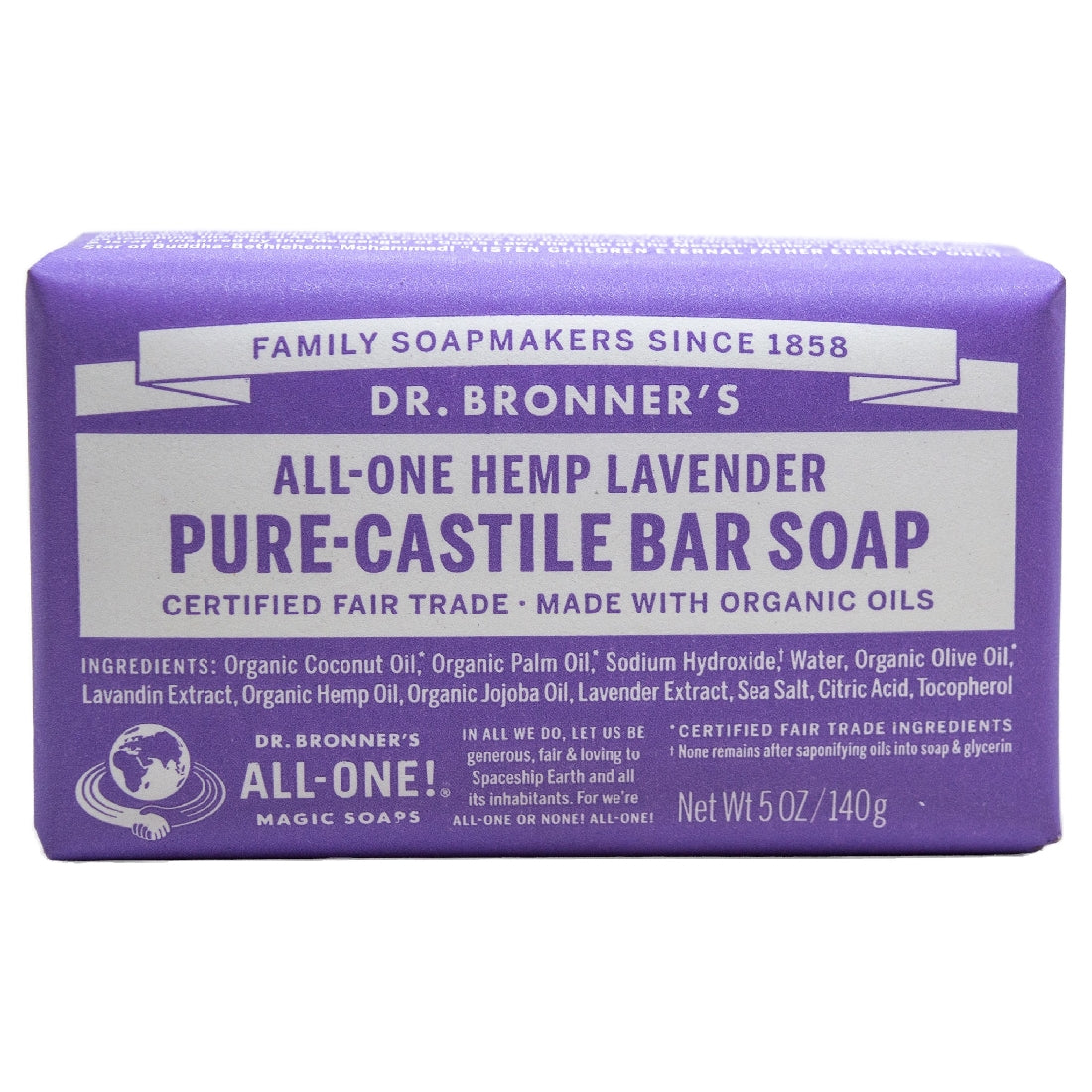 DR.BRONNERS BAR SOAP LAVENDER 140G