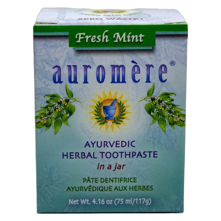 AUROMERE HERBAL TOOTHPASTE IN A JAR 75ML FRESH MINT