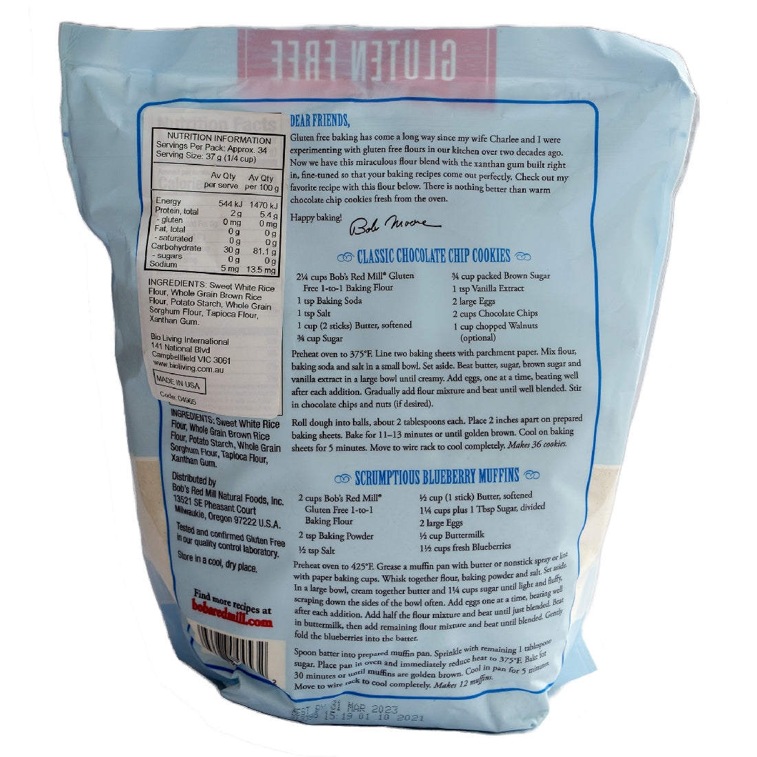 BOB'S REDMILL 1 TO 1 BAKING FLOUR 1.24KG