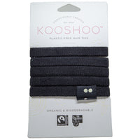 KOOSHOO PLASTIC-FREE HAIR TIES BLACK 5 PACK