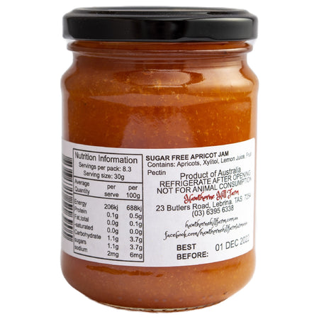 HAWTHORNE HILL FARM SUGAR FREE APRICOT JAM 250G