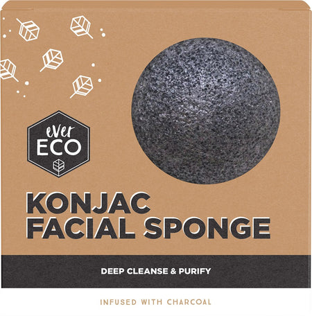 EVER ECO KONJAC FACIAL SPONGE CHARCOAL