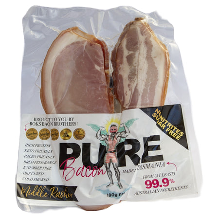 BOKS PURE BACON - MIDDLE RASHER 180G