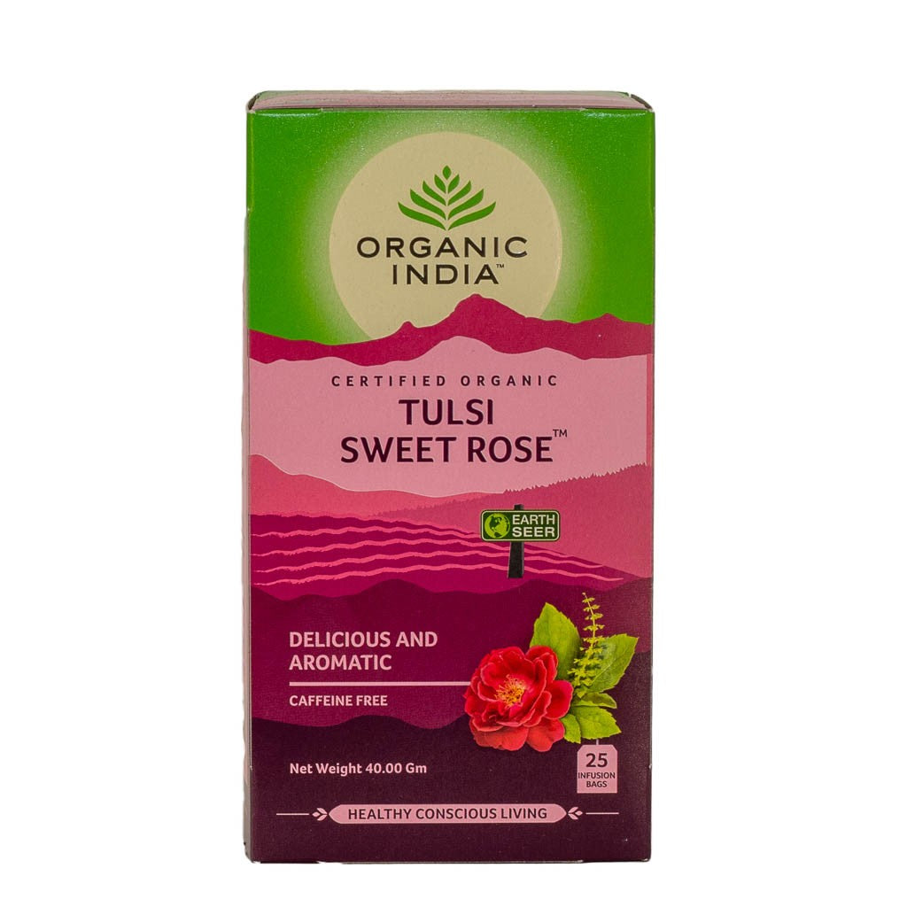 ORGANIC INDIA TULSI TEA SWEET ROSE X 25 TEA BAGS