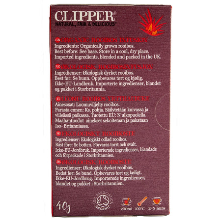 CLIPPER - ROOIBOS ORGANIC 40G (20 BAGS)