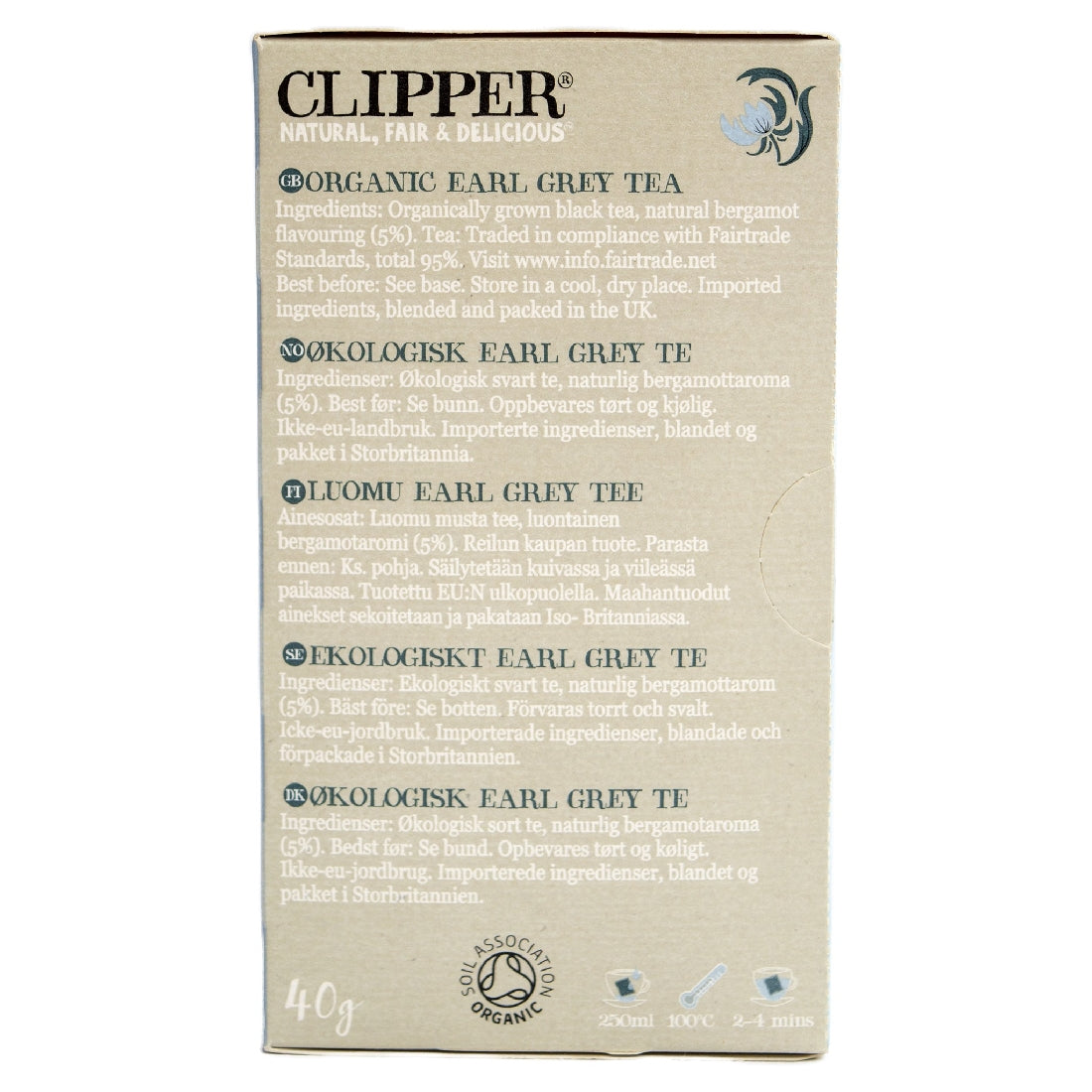 CLIPPER - EARL GREY ORGANIC 40G (20 BAGS)