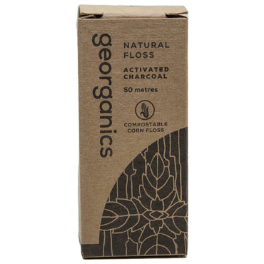 GEORGANICS NATURAL ACTIVATED CHARCOAL FLOSS - 50M