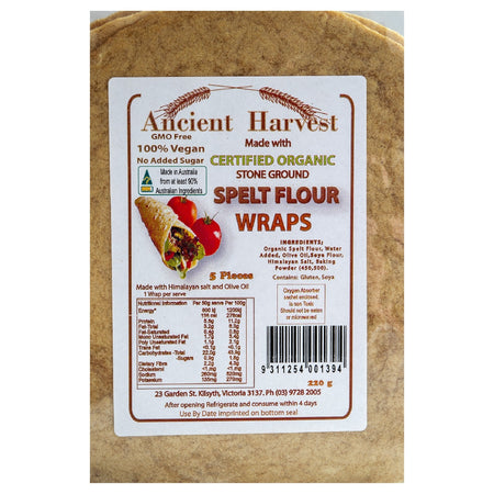 ANCIENT HARVEST SPELT FLOUR WRAPS