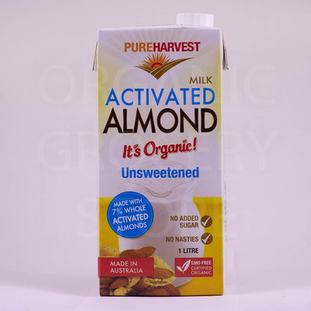 PUREHARVEST ORGANIC ACTIVATED ALMOND MILK - UNSWEETENED 1L