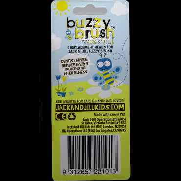 JACK N JILL REPLACEMENT HEADS BUZZY BRUSH TWIN PACK
