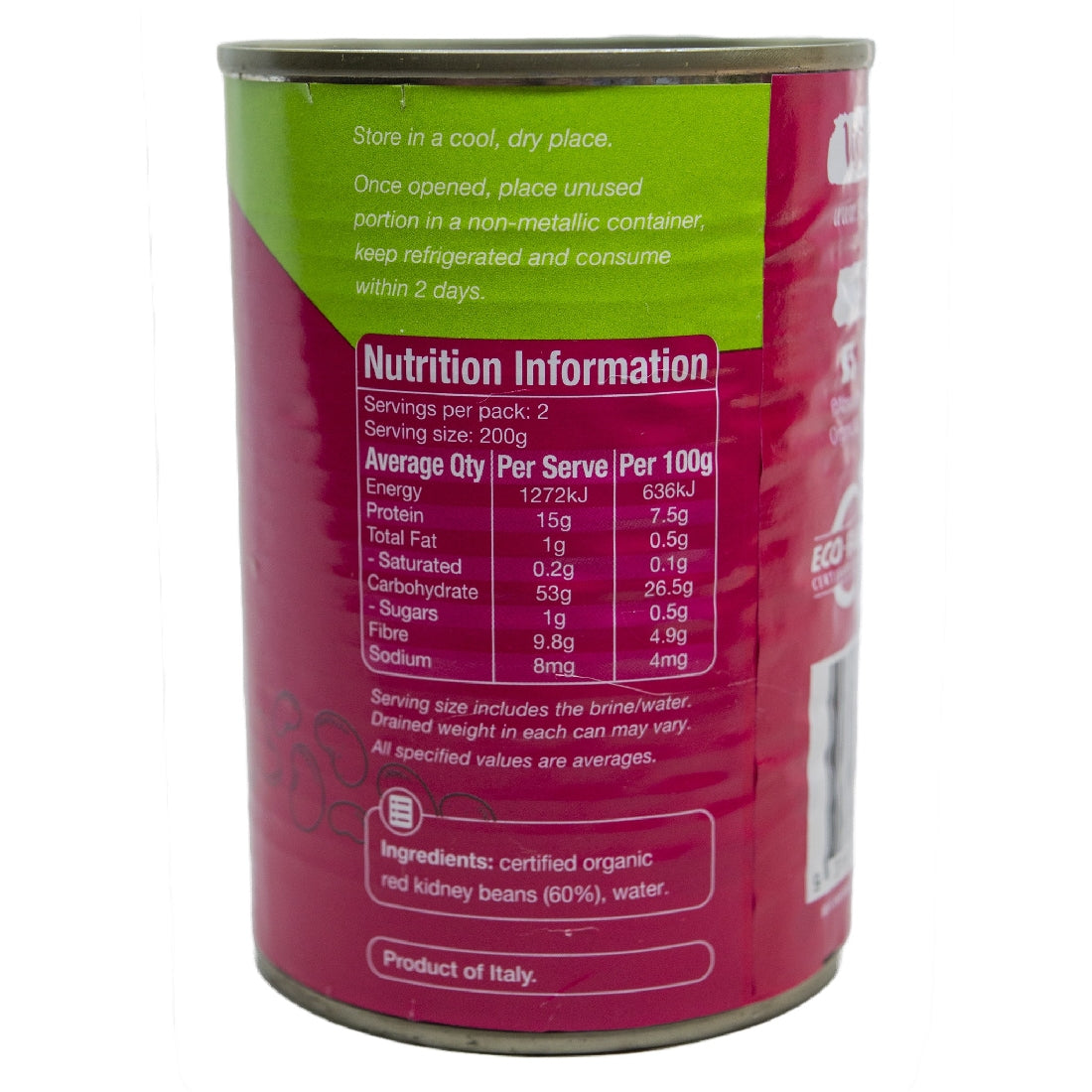 ABSOLUTE ORGANIC RED KIDNEY BEANS 400G