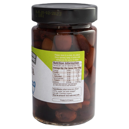 ABSOLUTE ORGANIC PITTED KALAMATA OLIVES 295G