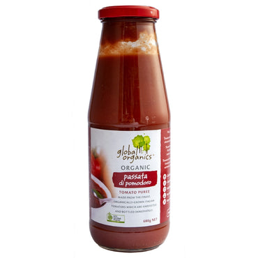 GLOBAL ORGANICS TOMATO PASSATA (PUREE) ORGANIC (GLASS) 680G