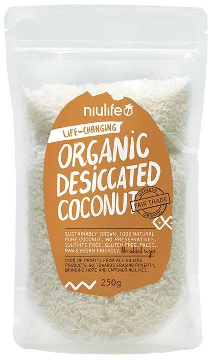 NIULIFE ORGANIC DESICCATED COCONUT 250G