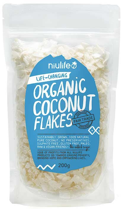 NIULIFE ORGANIC COCONUT FLAKES 200G