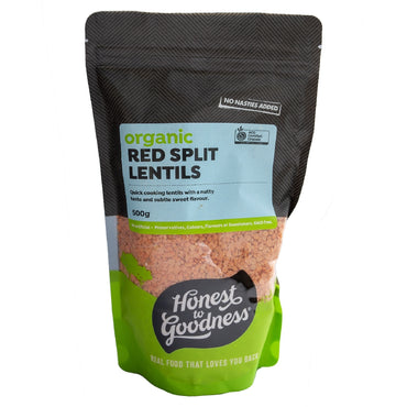 ORGANIC RED SPLIT LENTILS 500G