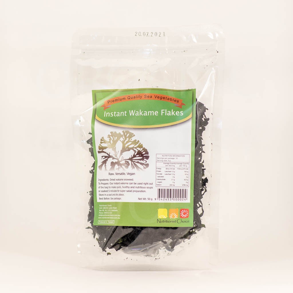 NUTRITIONIST CHOICE SEA VEGETABLES WAKAME FLAKES 50G