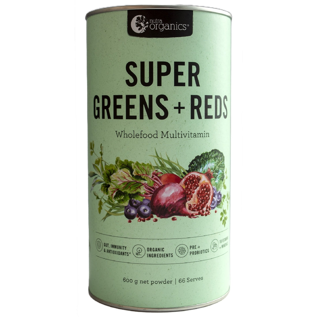 NUTRA ORGANICS SUPER GREENS & REDS 600G