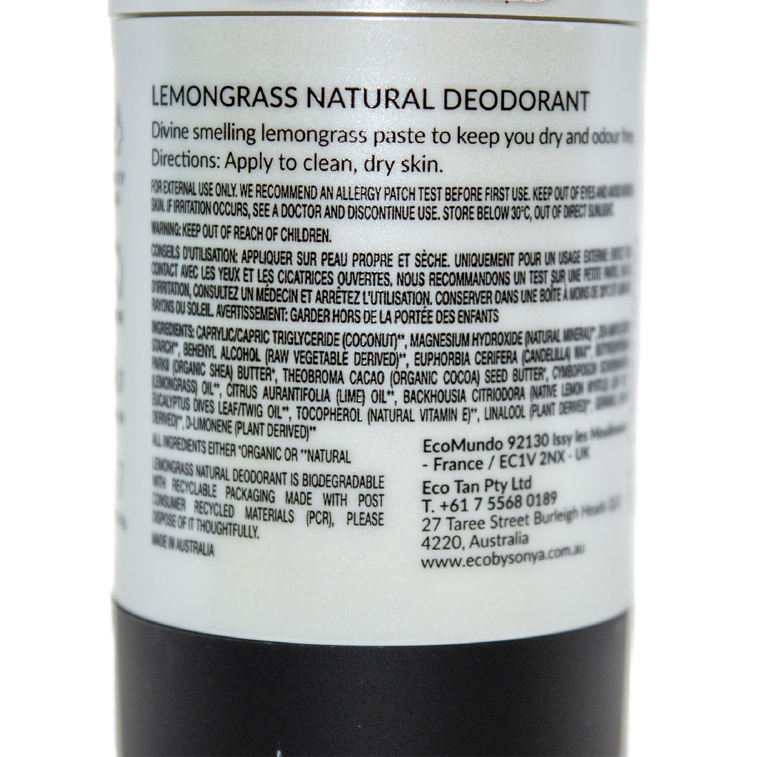 ECO SONYA LEMONGRASS DEODORANT 60G