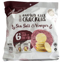 CERES BROWN RICE CRACKER SALT & VIN 6X20G