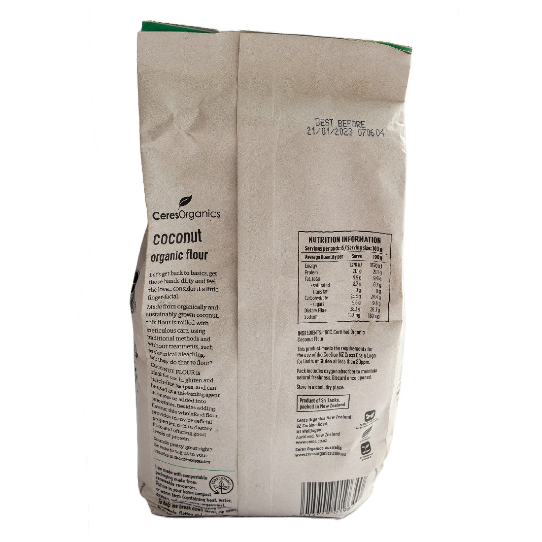 CERES COCONUT FLOUR 600G