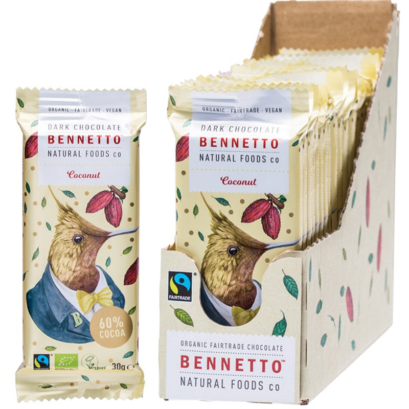 BENNETTO DARK CHOCOLATE COCONUT 30G